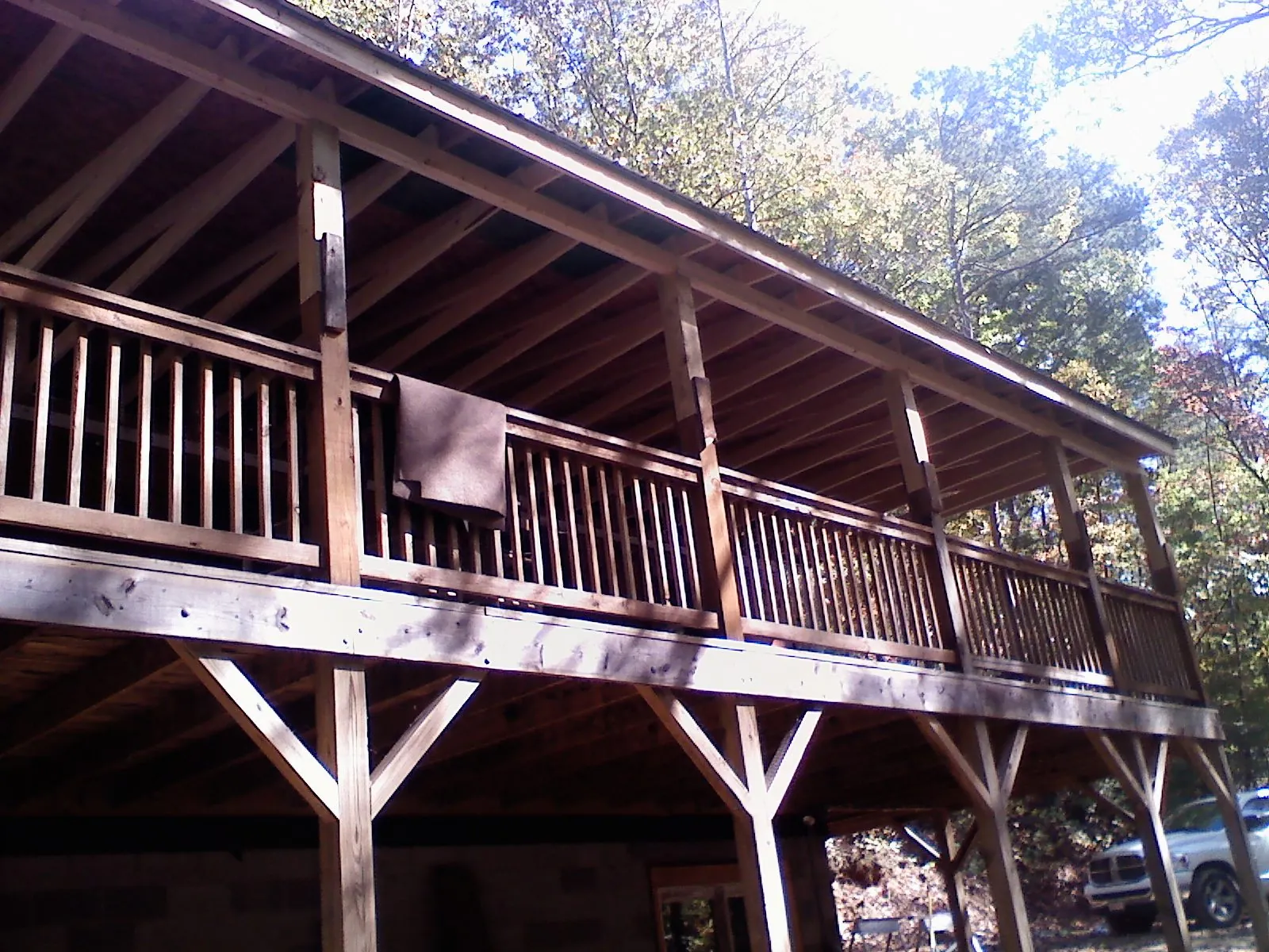 Timber framing under a new elevated porch and deck — Roof Leak Repair in Tomkins Cove by Roofing Brothers